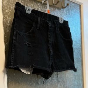 Rustler Black Cutoff Denim Shorts